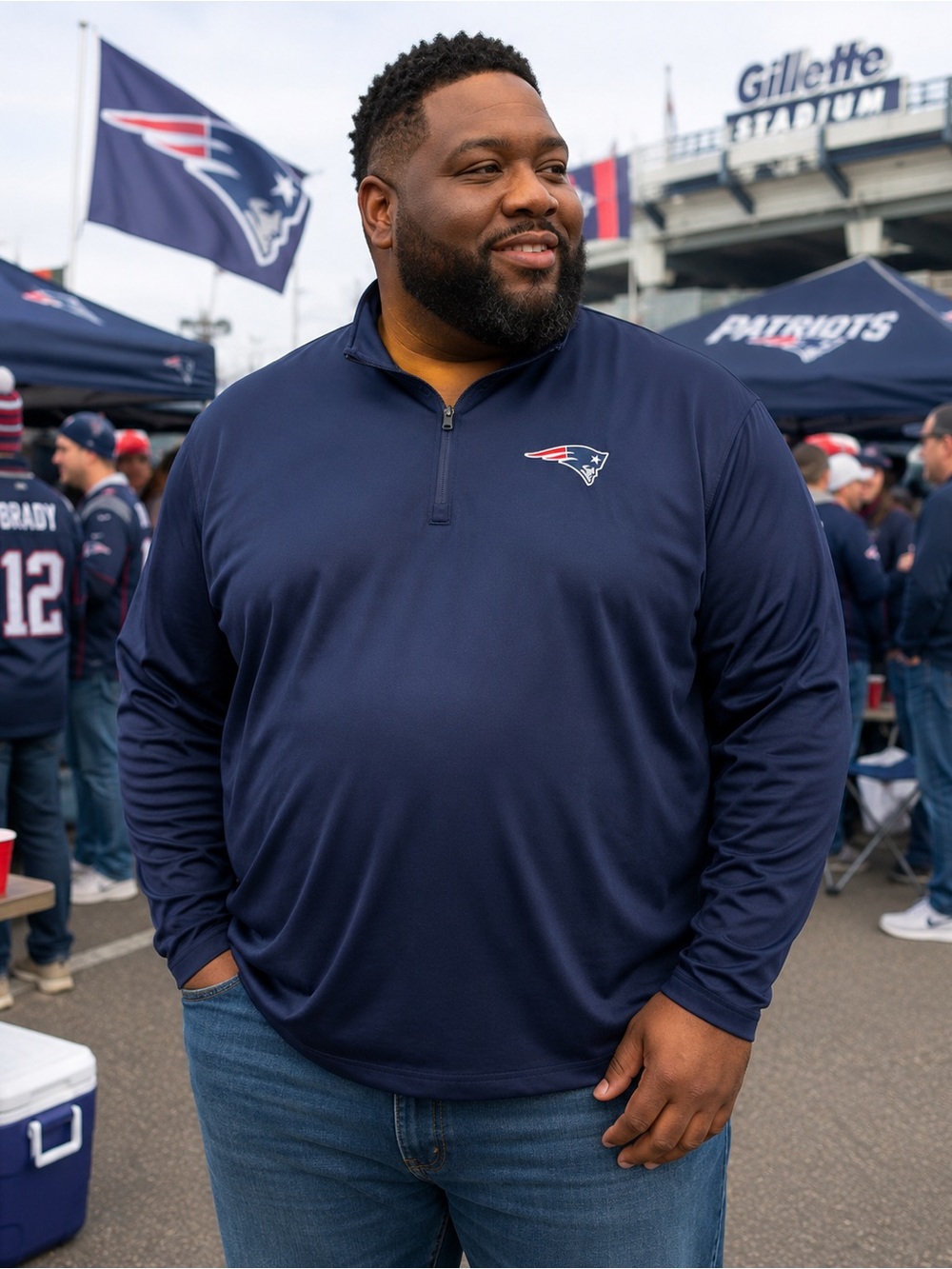 New England Patriots Fanatics Men’s 3XL Navy Quarter Zip Pullover NFL